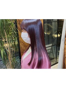 髪質改善しながらツヤ感溢れるナチュラルなストレートに♪[ブリーチ/縮毛矯正/オージュア/ボブ/ヘッドスパ]