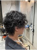波巻きウルフパーマセンターパート新宿無造作U24ハイライト