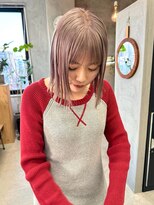 テトヘアー(teto hair) ミルクティーベージュパッツンボブ前髪パッツン