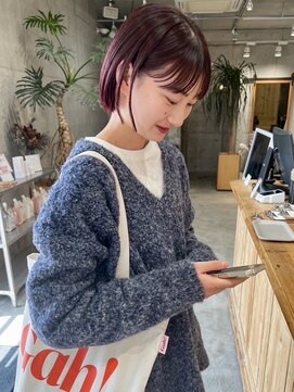 リコ(liko) ぱっつとショート×暖色カラー