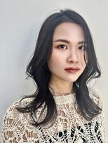 ブリーチなし簡単スタイリングミディアム小顔ヘア