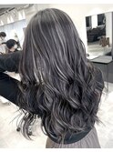 外ハネボブ美髪ワイドバングセミロング バレイヤージュ
