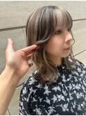 ハイライトイヤリングカラーデザインカラー小顔ひし形くびれヘア