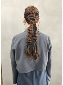 【札幌円山】ヘアセット/編みおろしツイン/結婚式