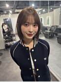 小顔に見える大人かわいいレイヤーボブ/ワンホンヘア/20代30代