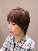 白髪活かし|ショートウルフ【suiw】昭和町/50代/阿倍野