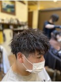 メンズツーブロックツイストスパイラル
