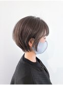 【明るく染まる白髪染め】グレージュショート