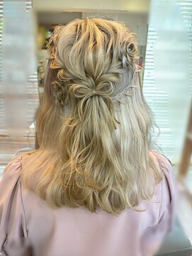 リボンとお花☆ヘアアレンジ