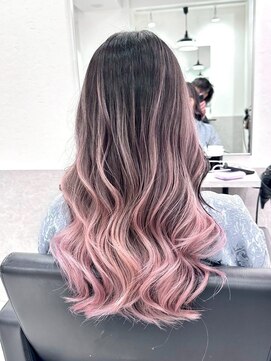 シエラ 心斎橋(CIERA.) イメチェンワイドバングセミロング バレイヤージュヘアカラー