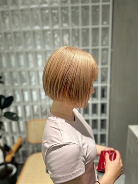 テクネ 天神大名(techne) 天神大名今泉ブリーチダブルカラーミルクティーピンクグレージュ