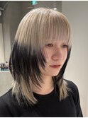 天神大名デザインカラーダブルカラーケアブリーチレイヤーカット