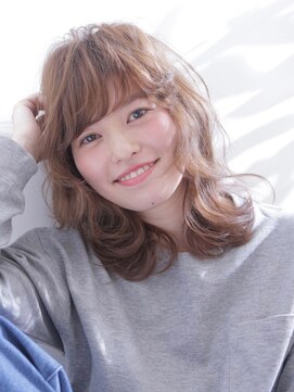 エムスラッシュ センター南(M.SLASH) 【M.SLASH】暖色系カラーオンブレ外国人風耳かけラフウェーブa