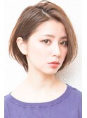 アシメショートエアリーショートグレージュナチュラルボブ