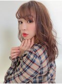 大人かわいいシースルーバングミディアム30代40代50代