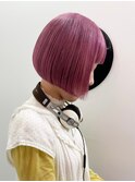 ミニボブ/チェリーピンク/ダブルカラー/ブリーチ/ボブ/下北沢