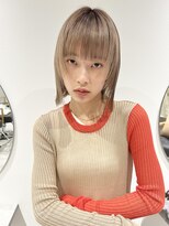 ラミエバイメルト 下北沢(lamie by melt)&nbsp;村上/ミルクティーベージュ切りっぱなしボブ大人可愛い20代30代