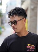 MAN’S HAIR/波巻き/ハイライト/束感<理容室><府中駅>