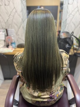 ヘアーカルチャー 小倉台店 HAIR CULTURE 髪質改善カラーセミロング大人可愛いベージュブロンド