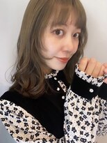 大人可愛い前髪×艶髪×水素カラーグレーベージュことりベージュ
