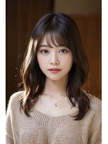 キートス(kiitos) レイヤーロンググレージュ大人可愛い韓国ヘア前髪くびれヘア