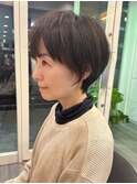 大人ラフウェーブ20代30代40代ボブブラウンスウィングショート