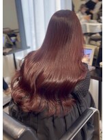 ソヨン 栄2号店(SOYON)&nbsp;黒髪/グレーベージュ/レイヤーロング/前髪パーマ/髪質改善