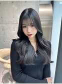 レイヤーカット/韓国ヘア/ロングヘア/ロングスタイル/やる巻き