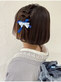 着物　ショート　編み込み　推し活　ヘアメ　大阪