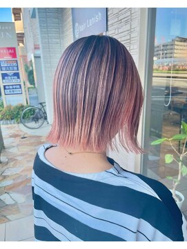 ヘアーラニッシュ 柏の葉キャンパス店(hair Lanish) ピンクベージュ/バレイヤージュカラー/20代30代40代