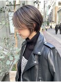NUDE グレージュダブルカラー ハンサムショート大人ショートボブ