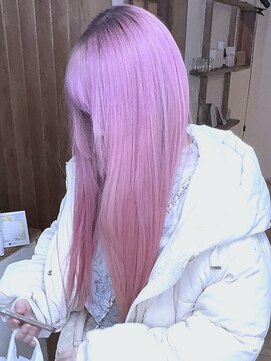 ブレイズヘアー(BLAZEhair) 【透明感強め】ホワイトピンク×黒染め落とし×ブリーチ2回