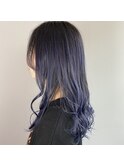 ブルーバイオレットのバレイヤージュ