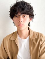 アグノス 青山(Agnos) ◎サーフカールスパイキーショートブルーブラックフェザーパーマ