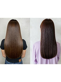 【髪質改善】髪を補修させ絹のようなツルツルに導く、芯から毛先まで潤う艶やかな美髪♪[縮毛矯正/学割U24]