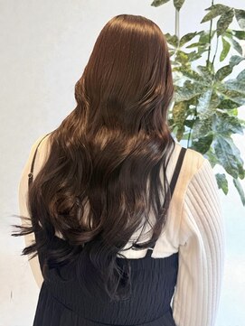 シエル バイ ケンジ 登戸 生田(CIEL by KENJE) ブリーチなしカシスピンクブラウンカラー秋冬トレンドコテ巻き