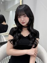 ラルム 新宿(LARME SHINJUKU)&nbsp;ブルーブラック×シールエクステ/ぱっつんバング【Yumi/新宿】