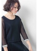 大人のニュアンスボブ オーキッドカラー×ラフな質感