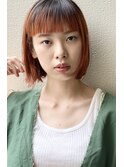 ボブスタイル×オレンジカラー