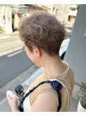 ショートミルクティーベージュ似合わせカットナチュラルウェーブ