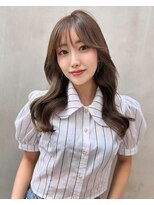 ロンド マーレ 天神大名店(Lond mare)&nbsp;透明感カラー/ベージュカラー/ミディアムヘア/顔まわりカット