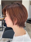 ショートカットショートボブハンサムショートグレージュカラー