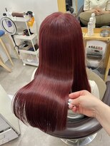 ラフ 原宿(L.a.a.g.f harajuku)&nbsp;チェリーレッド×艶感ストレート@原宿