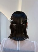 タイトヘアお呼ばれヘア_イメチェン美髪外ハネボブ