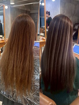 アンククロス 表参道(ANKH CROSS) ワンカラー＋エクステ[ビフォーアフター]