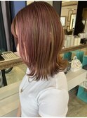 大人可愛いショートボブ白髪ぼかし20代30代40代/大分