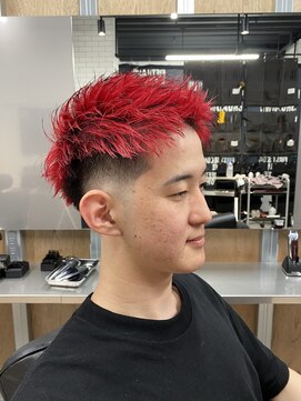 リレーションメンズヘアー(RELATION MEN'S HAIR) スペインカールブルーブラックフェザーパーママンバンヘア