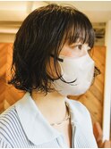 〈○10〉ショート韓国ボブハイライト髪質改善ブリーチ前髪20代30