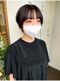 大人ショートボブ丸みショートマッシュショートオン眉ショート