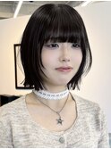 栄外ハネナチュラル大人可愛い切りっぱなしボブ